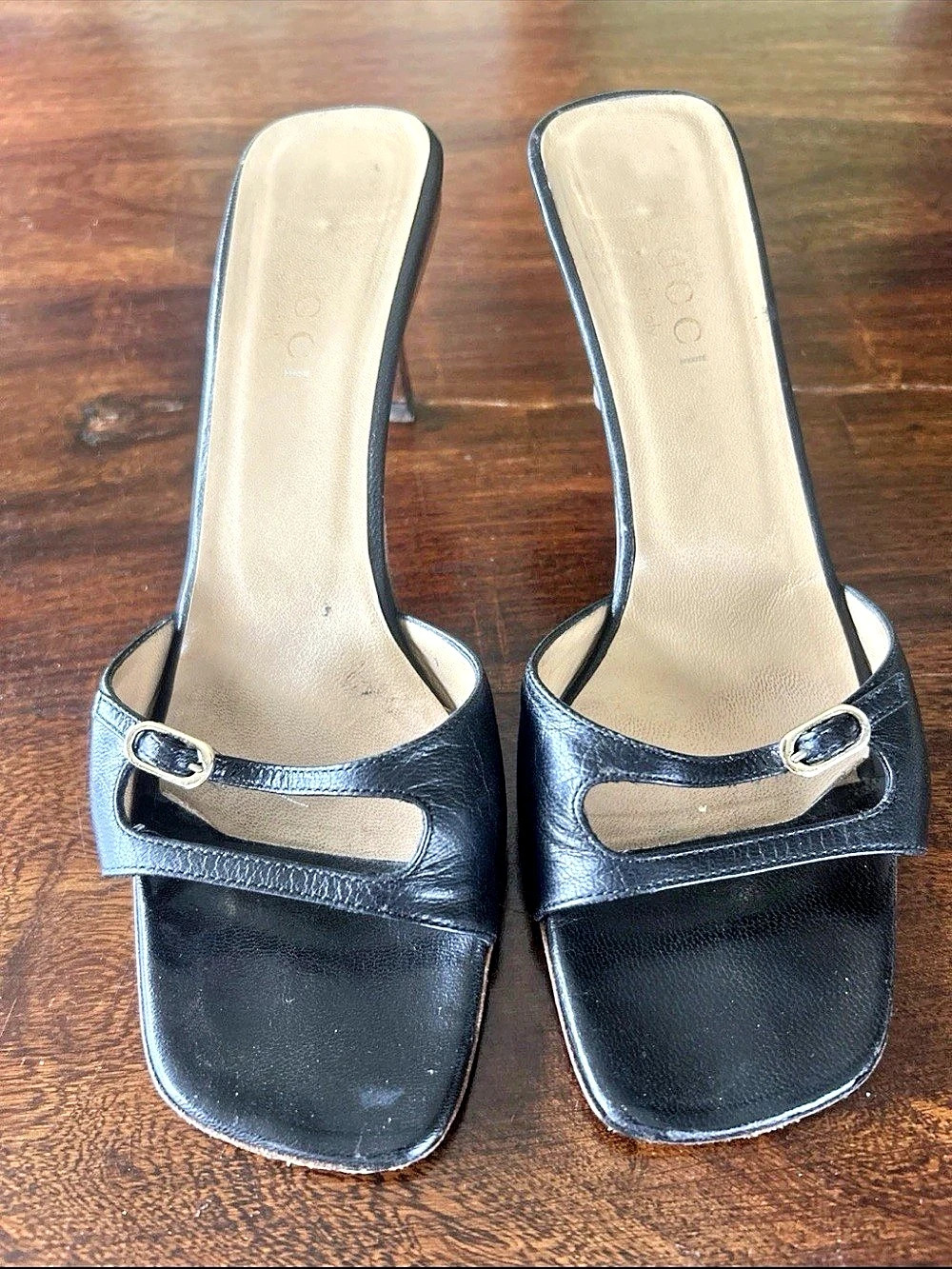 Gucci Heeled Mules in Black & Brown US 6.5 B